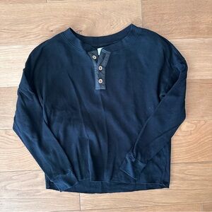 Mate the Label Black Organic Thermal Henley
